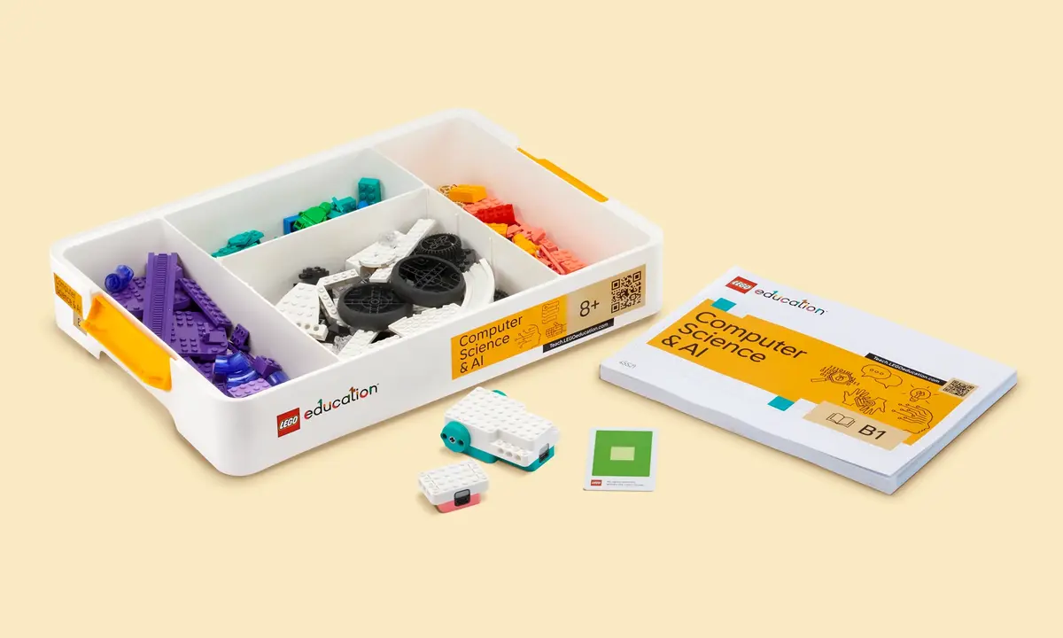 Conteúdo do kit LEGO Education Computer Science & AI 45521 para estudantes a partir de 8 anos